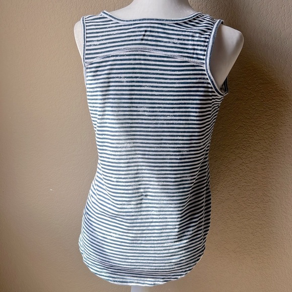 Eddie Bauer blue and white striped tank top, size small - Picture 4 of 7